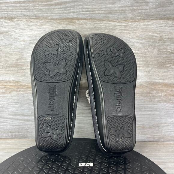 Alegria Women's Karmen Unity Black White Leather Slide Sandals Size EU 38 US 8 - Picture 10 of 11